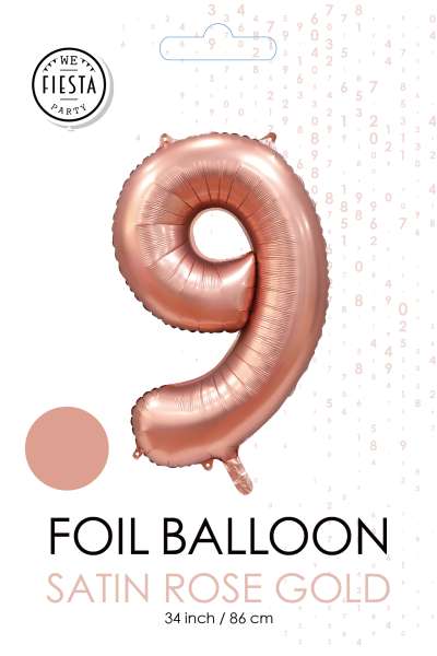 XXL Folienballon Zahl 9 Satin Rosegold